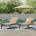 Benfield Outdoor Acacia Wood and Flat Wicker Chaise Lounge by Christopher Knight Home