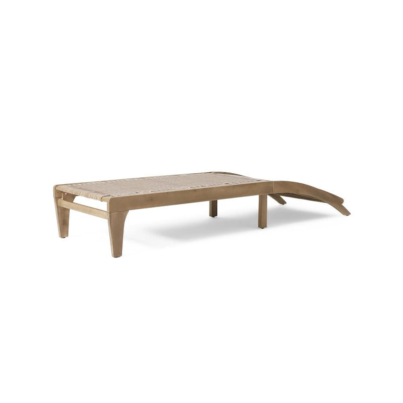 Benfield Outdoor Acacia Wood and Flat Wicker Chaise Lounge by Christopher Knight Home
