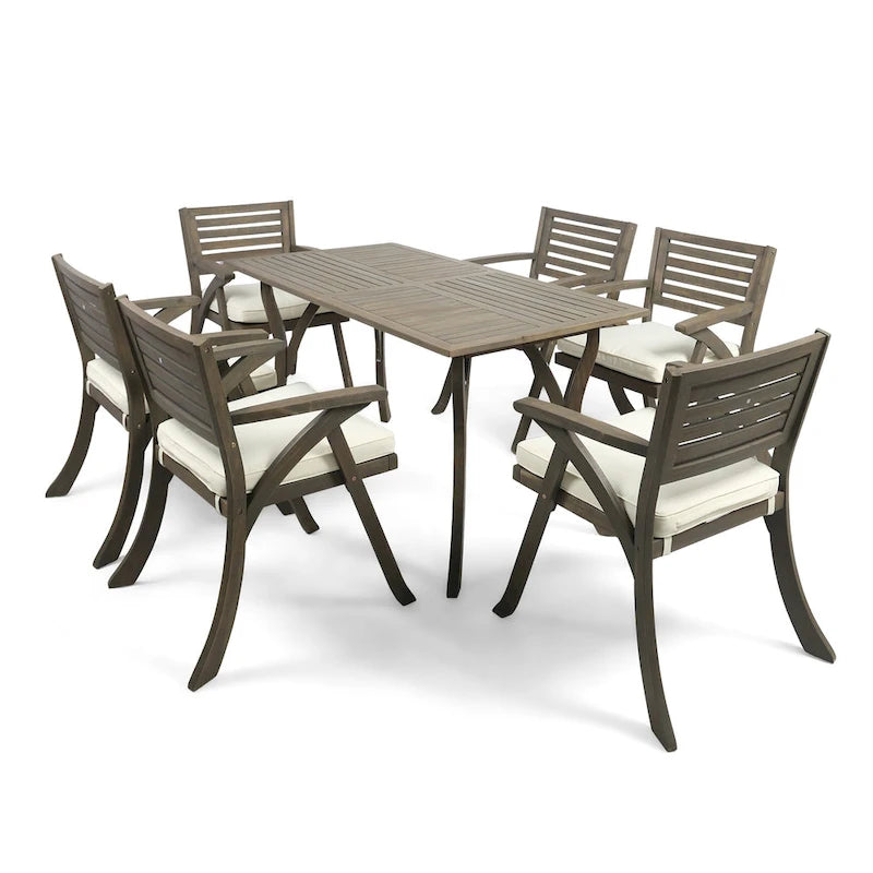 Hermosa7 Piece Acacia Wood Dining Set by Christopher Knight Home