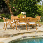 Hermosa7 Piece Acacia Wood Dining Set by Christopher Knight Home