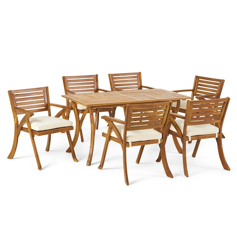 Hermosa7 Piece Acacia Wood Dining Set by Christopher Knight Home