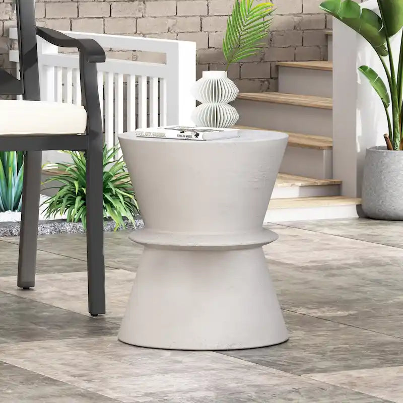 Aragon Outdoor Lightweight Concrete Side Table by Christopher Knight Home