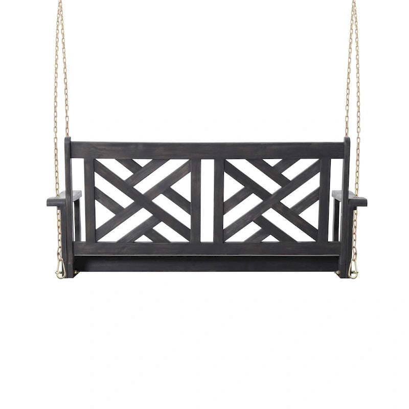 Alejandro Outdoor Acacia Wood Outdoor Hanging Porch Swing by Christopher Knight Home
