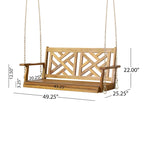 Alejandro Outdoor Acacia Wood Outdoor Hanging Porch Swing by Christopher Knight Home