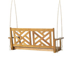 Alejandro Outdoor Acacia Wood Outdoor Hanging Porch Swing by Christopher Knight Home