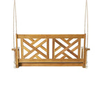 Alejandro Outdoor Acacia Wood Outdoor Hanging Porch Swing by Christopher Knight Home