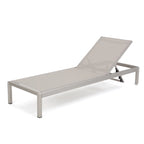 Cape Coral Mesh and Aluminum 3-piece Chaise Lounge with End Table Set by Christopher Knight Home