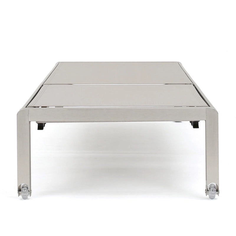 Cape Coral Mesh and Aluminum 3-piece Chaise Lounge with End Table Set by Christopher Knight Home