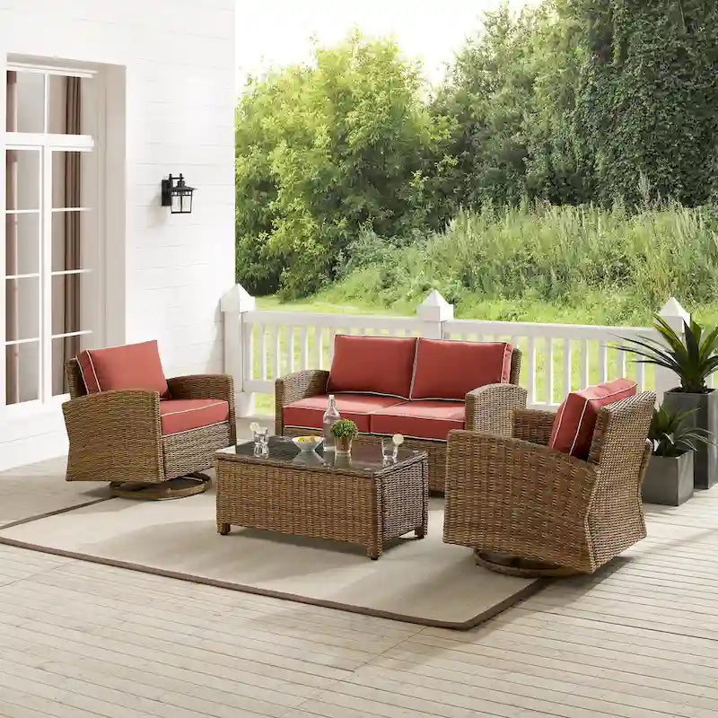 Crosley Bradenton 4Pc Swivel Rocker Conversation Set