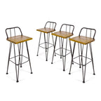 Denali Outdoor Industrial Wood Barstool (Set of 4) by Christopher Knight Home