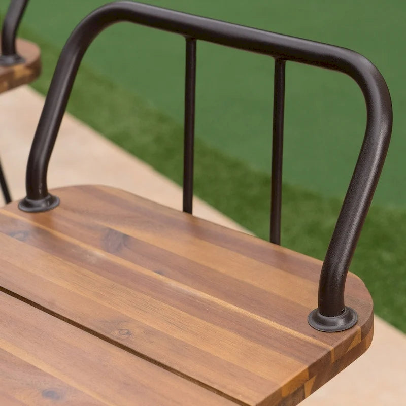 Denali Outdoor Industrial Wood Barstool (Set of 4) by Christopher Knight Home