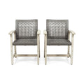 Hampton Outdoor Acacia Wood and Wicker Dining Chair (Set of 2) by Christopher Knight Home
