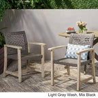 Hampton Outdoor Acacia Wood and Wicker Dining Chair (Set of 2) by Christopher Knight Home