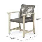 Hampton Outdoor Acacia Wood and Wicker Dining Chair (Set of 2) by Christopher Knight Home