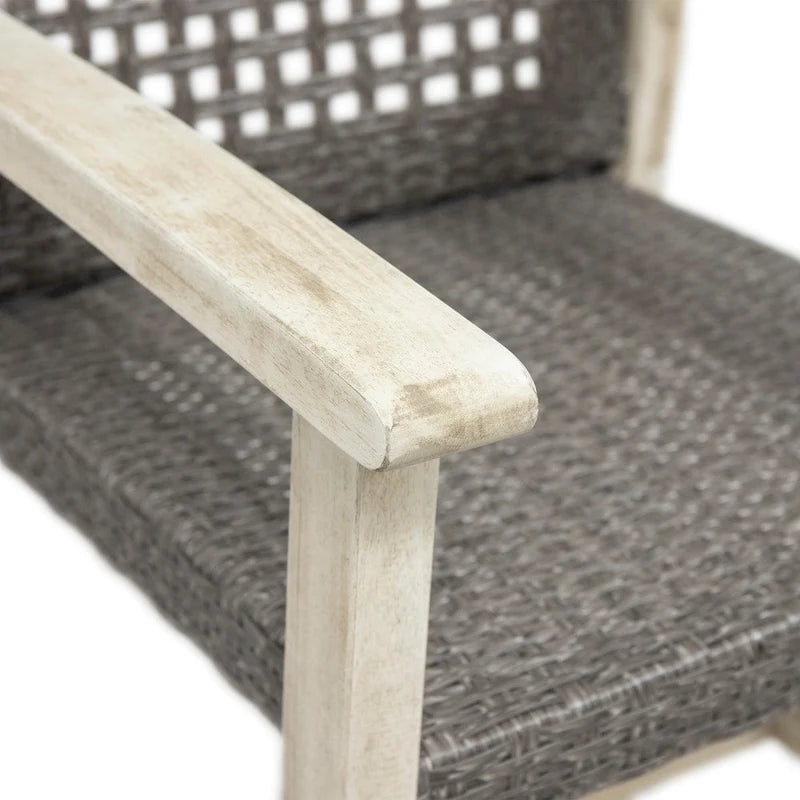 Hampton Outdoor Acacia Wood and Wicker Dining Chair (Set of 2) by Christopher Knight Home
