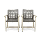 Hampton Outdoor Acacia Wood and Wicker Dining Chair (Set of 2) by Christopher Knight Home