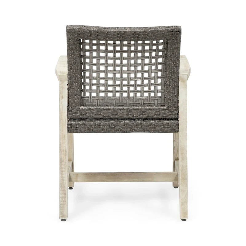 Hampton Outdoor Acacia Wood and Wicker Dining Chair (Set of 2) by Christopher Knight Home