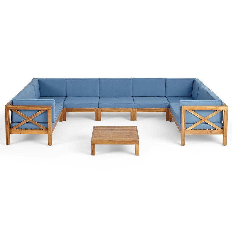 Brava Acacia Wood Sectional Sofa Set by Christopher Knight Home