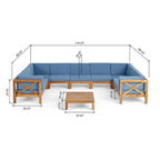 Brava Acacia Wood Sectional Sofa Set by Christopher Knight Home
