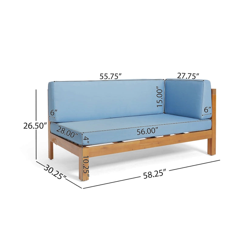 Brava Acacia Wood Sectional Sofa Set by Christopher Knight Home