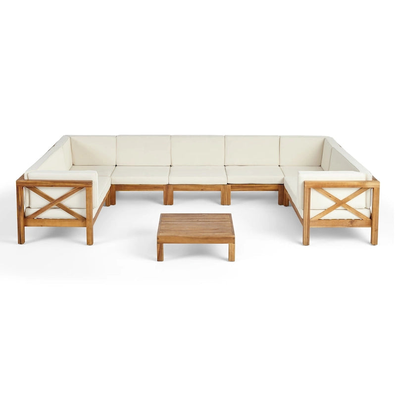Brava Acacia Wood Sectional Sofa Set by Christopher Knight Home