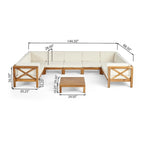 Brava Acacia Wood Sectional Sofa Set by Christopher Knight Home