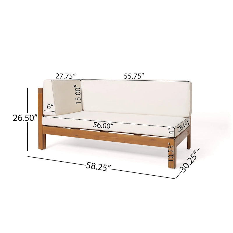 Brava Acacia Wood Sectional Sofa Set by Christopher Knight Home