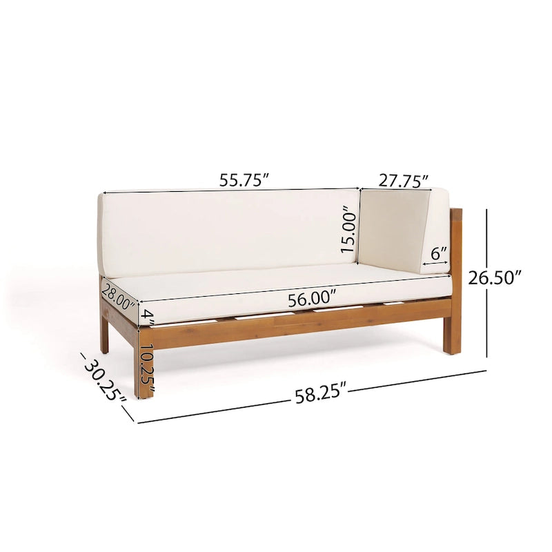 Brava Acacia Wood Sectional Sofa Set by Christopher Knight Home