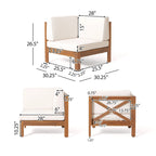 Brava Acacia Wood Sectional Sofa Set by Christopher Knight Home