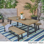 Raphael Outdoor Acacia Wood Picnic Set by Christopher Knight Home