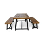 Raphael Outdoor Acacia Wood Picnic Set by Christopher Knight Home