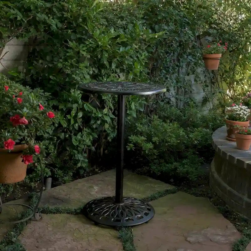 Santa Maria Outdoor Cast Aluminum Round Bar Table (ONLY) by Christopher Knight Home - 26.75L x 26.75W x 41.50H