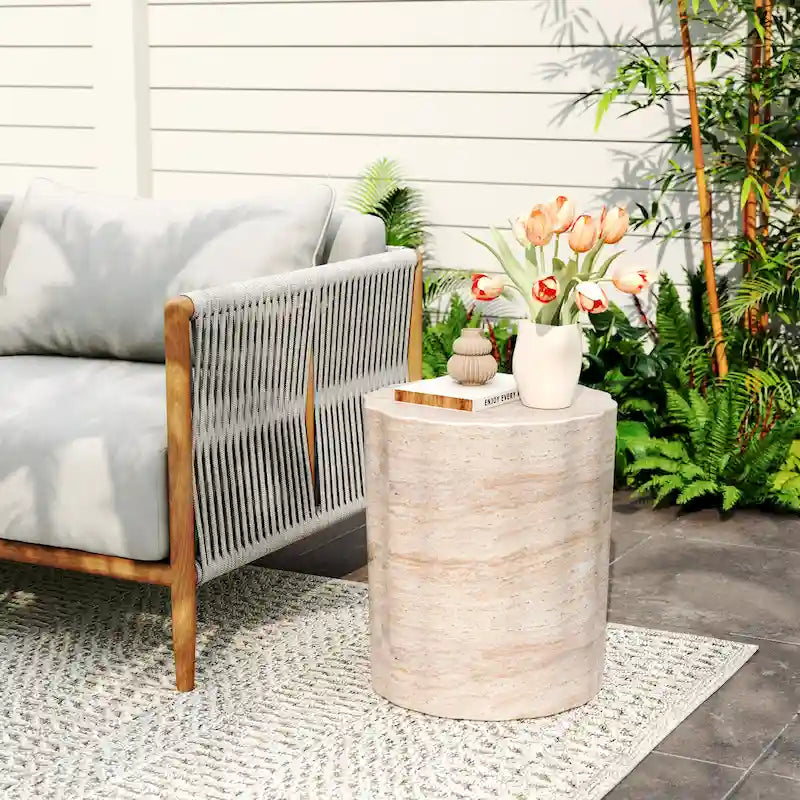 Cambio Outdoor Lightweight Concrete Side Table by Christopher Knight Home