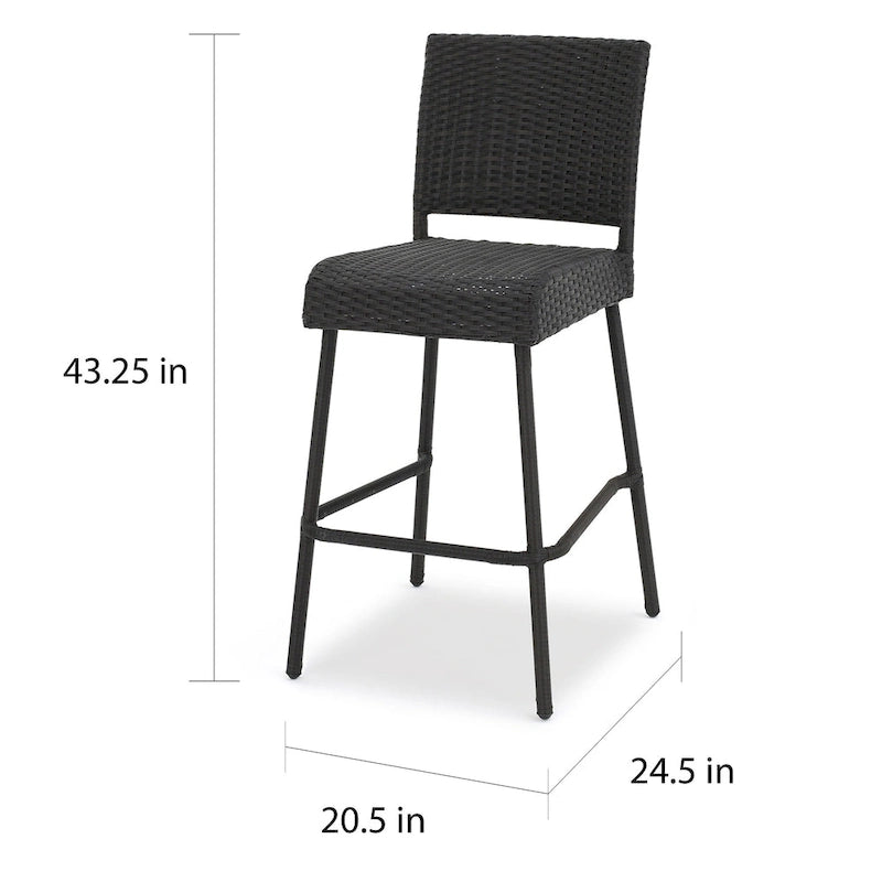 Neal Outdoor Wicker Bar Stools by Christopher Knight Home