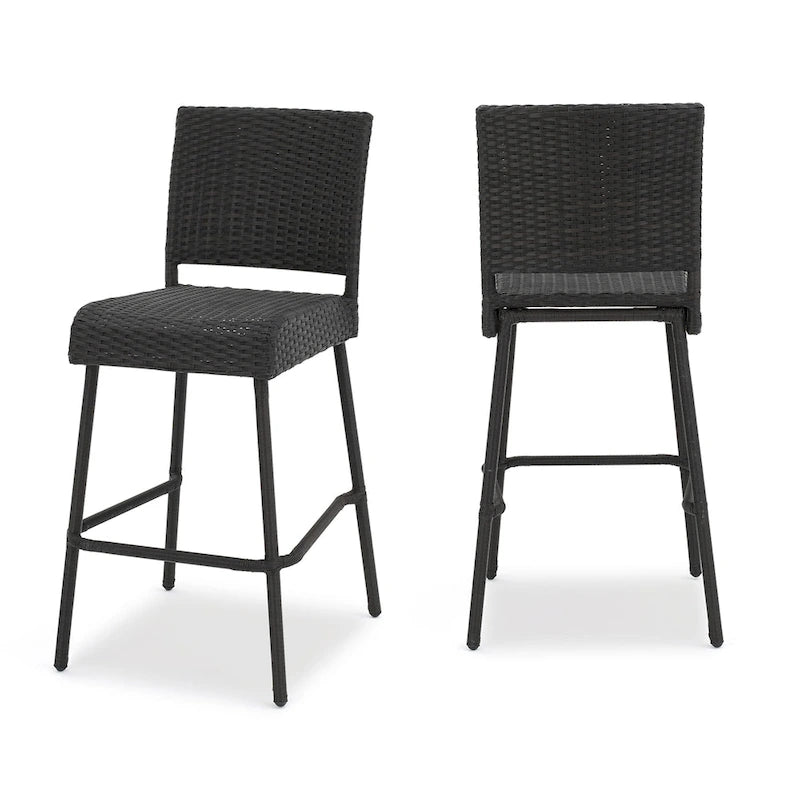 Neal Outdoor Wicker Bar Stools by Christopher Knight Home