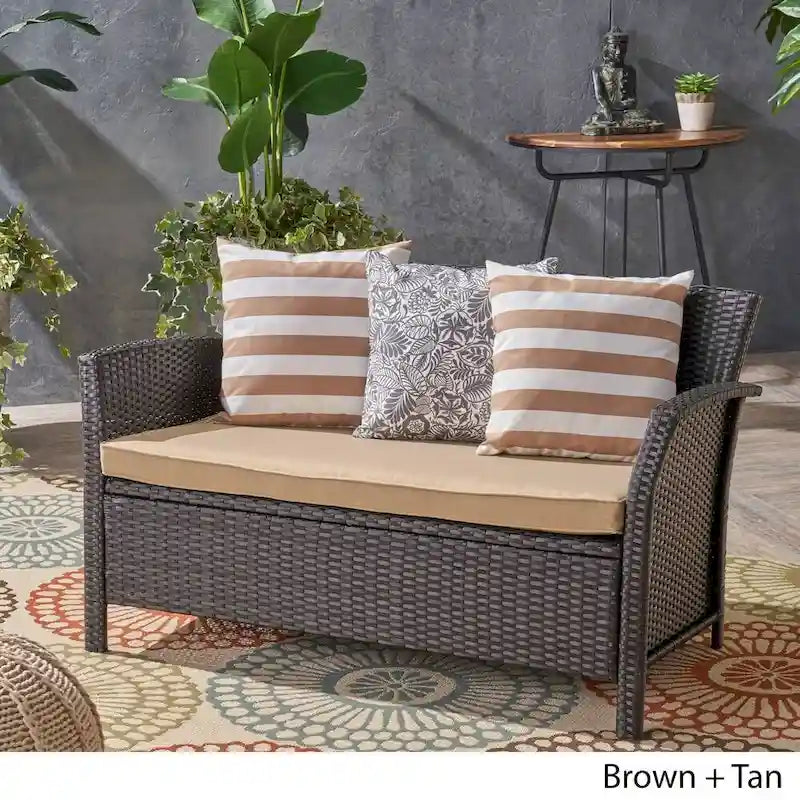 St. Lucia Outdoor Wicker Loveseat by Christopher Knight Home