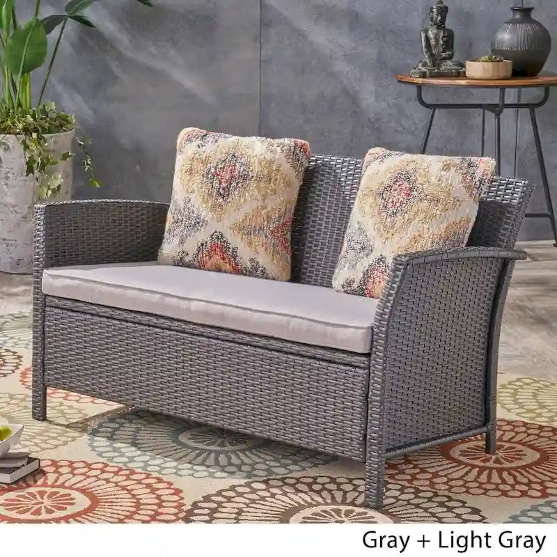 St. Lucia Outdoor Wicker Loveseat by Christopher Knight Home