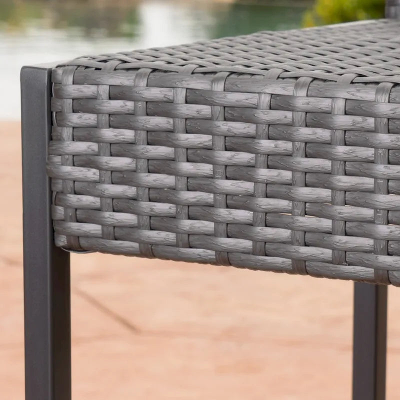 Conway Outdoor Wicker Barstools (Set of 4) by Christopher Knight Home