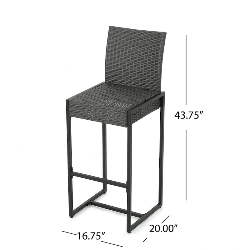 Conway Outdoor Wicker Barstools (Set of 4) by Christopher Knight Home