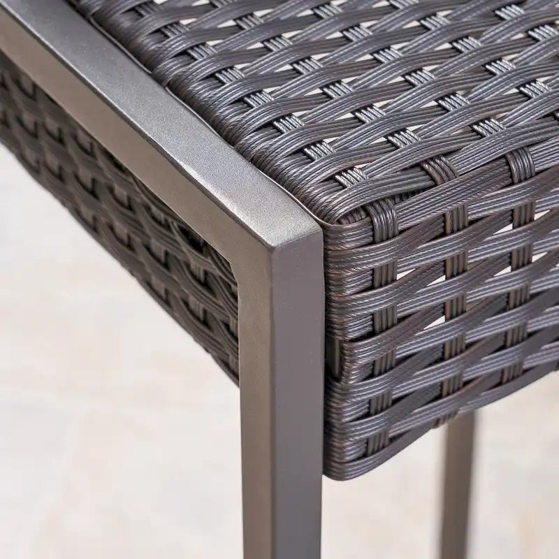 Conway Outdoor Wicker Barstools (Set of 4) by Christopher Knight Home