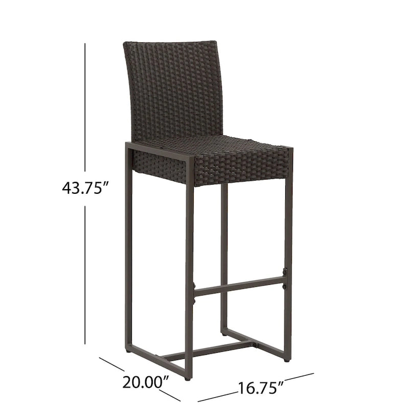 Conway Outdoor Wicker Barstools (Set of 4) by Christopher Knight Home