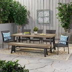 Lyons Outdoor Rustic 8-seater Dining Set by Christopher Knight Home