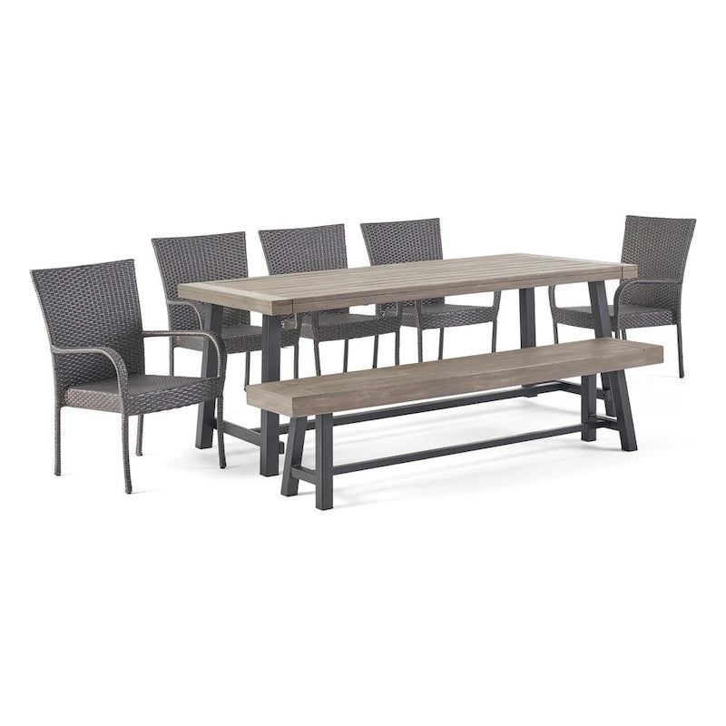 Lyons Outdoor Rustic 8-seater Dining Set by Christopher Knight Home