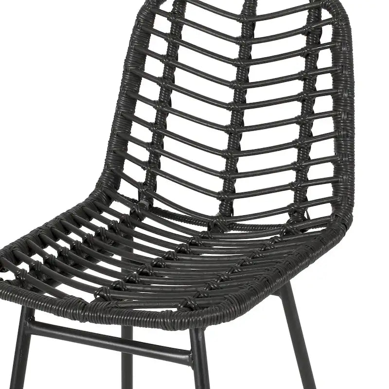 Sawtelle Outdoor Wicker Barstools (Set of 4) by Christopher Knight Home
