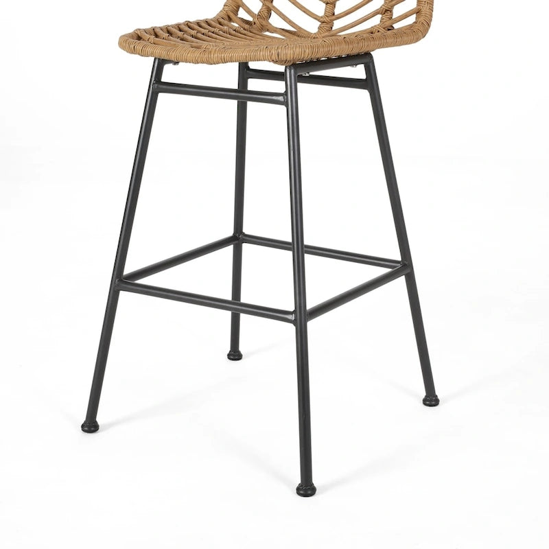Sawtelle Outdoor Wicker Barstools (Set of 4) by Christopher Knight Home