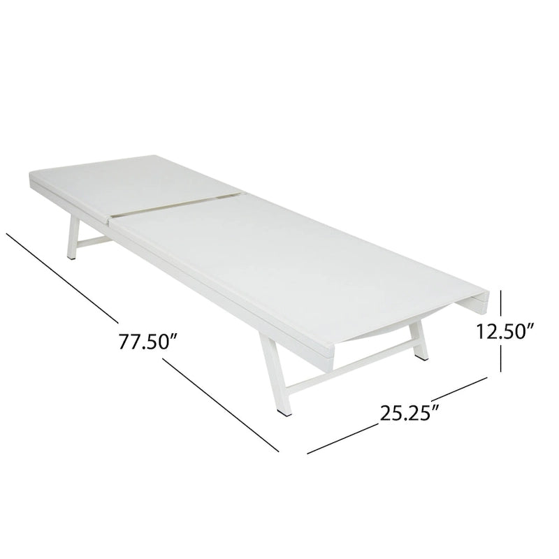 Salton Outdoor Aluminum Mesh-seat Chaise Lounge (Set of 4) by Christopher Knight Home