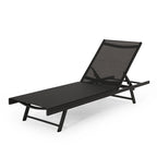 Salton Outdoor Aluminum Mesh-seat Chaise Lounge (Set of 4) by Christopher Knight Home