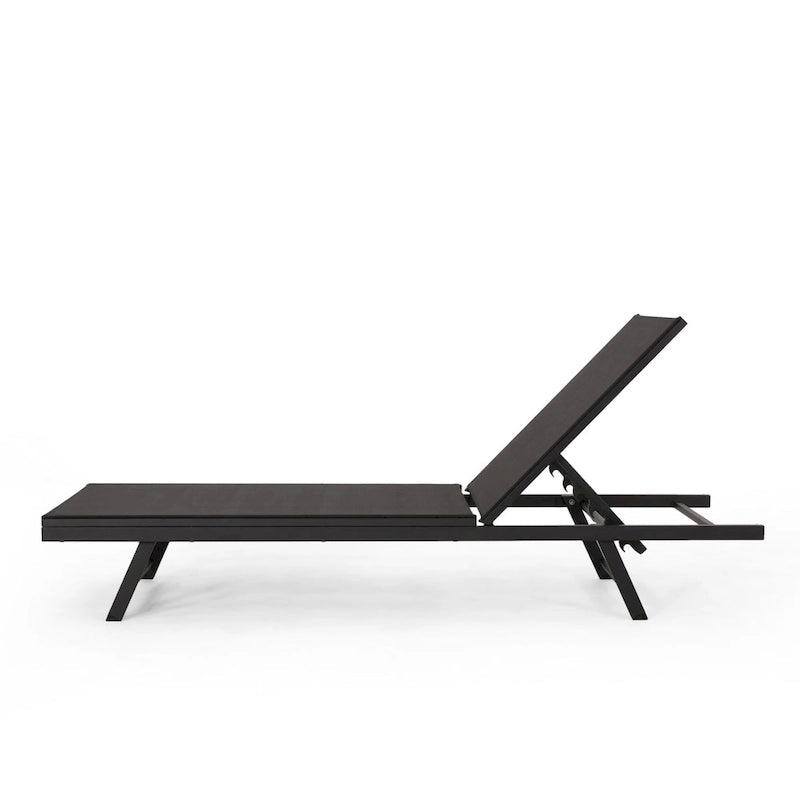 Salton Outdoor Aluminum Mesh-seat Chaise Lounge (Set of 4) by Christopher Knight Home