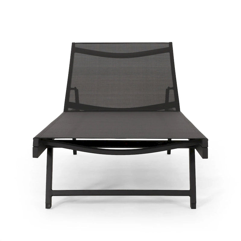 Salton Outdoor Aluminum Mesh-seat Chaise Lounge (Set of 4) by Christopher Knight Home