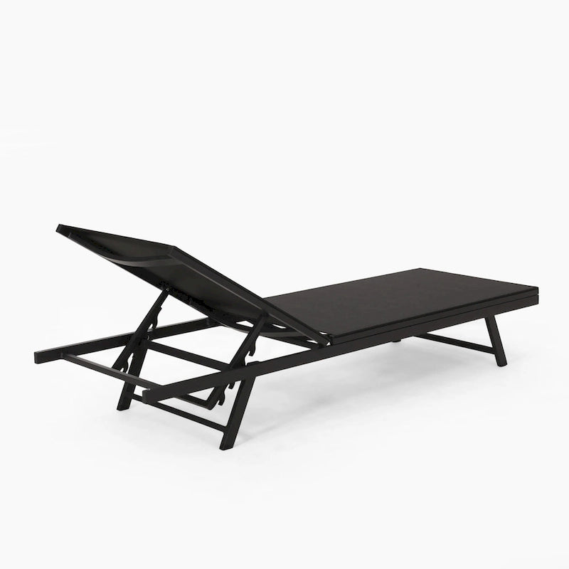 Salton Outdoor Aluminum Mesh-seat Chaise Lounge (Set of 4) by Christopher Knight Home